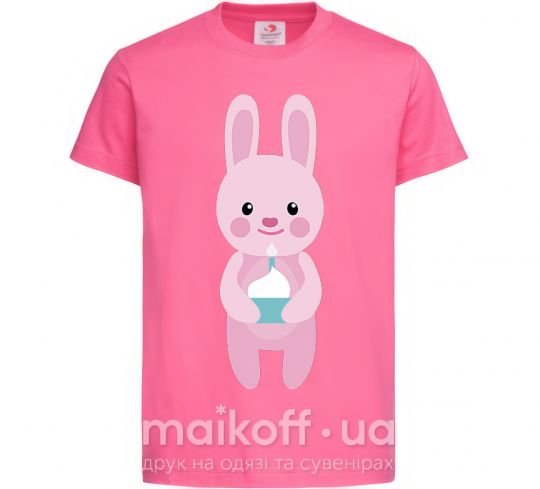 Дитяча футболка Розовый кролик Яскраво-рожевий фото