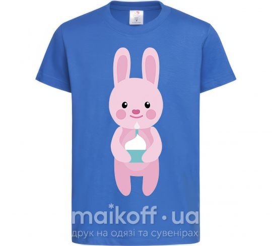 Детская футболка Розовый кролик Ярко-синий фото
