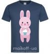 Чоловіча футболка Розовый кролик Темно-синій фото