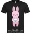 Мужская футболка Розовый кролик Черный фото