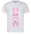 Мужская футболка Розовый кролик Белый фото