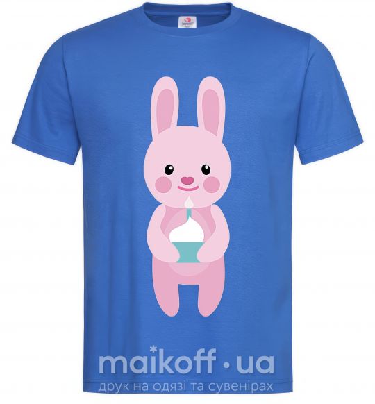 Мужская футболка Розовый кролик Ярко-синий фото