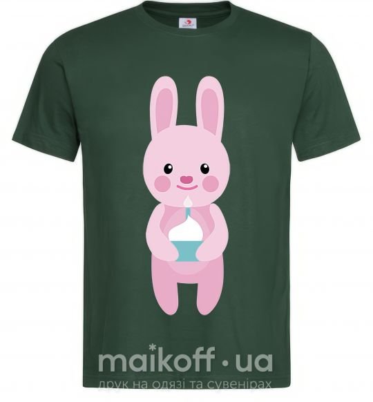 Чоловіча футболка Розовый кролик Темно-зелений фото