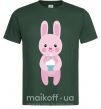 Мужская футболка Розовый кролик Темно-зеленый фото