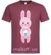 Мужская футболка Розовый кролик Бордовый фото