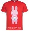 Мужская футболка Розовый кролик Красный фото