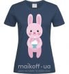 Жіноча футболка Розовый кролик Темно-синій фото