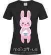 Жіноча футболка Розовый кролик Чорний фото