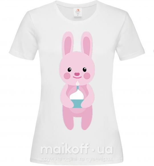 Жіноча футболка Розовый кролик Білий фото