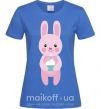 Женская футболка Розовый кролик Ярко-синий фото