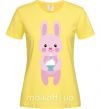 Женская футболка Розовый кролик Лимонный фото