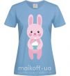 Женская футболка Розовый кролик Голубой фото