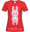 Женская футболка Розовый кролик Красный фото