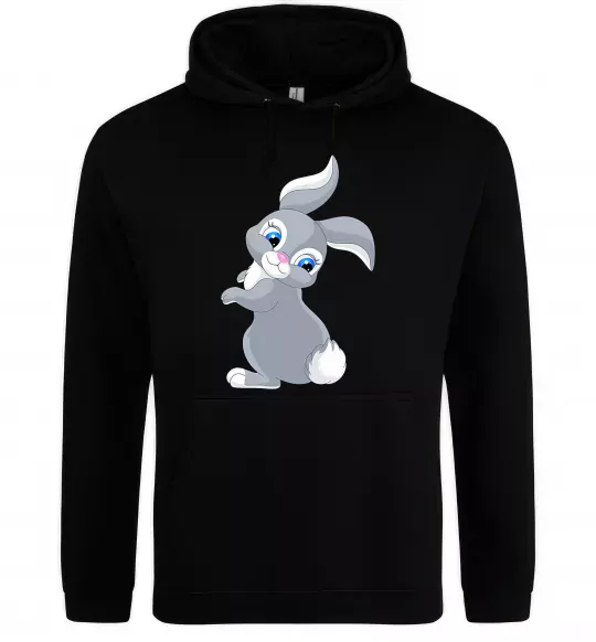 Мужская толстовка (худи) Кролик з хвостиком Черный фото