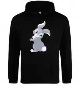 Мужская толстовка (худи) Кролик з хвостиком Черный фото