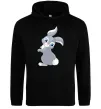 Мужская толстовка (худи) Кролик з хвостиком Черный фото