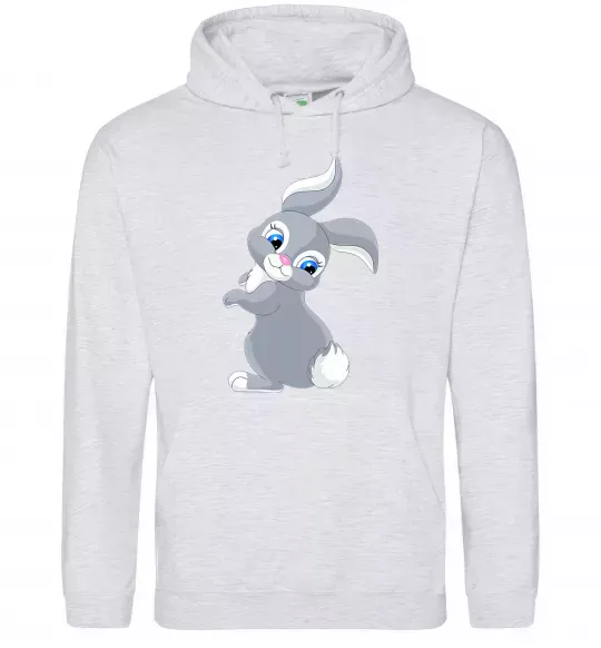 Мужская толстовка (худи) Кролик з хвостиком Серый меланж фото