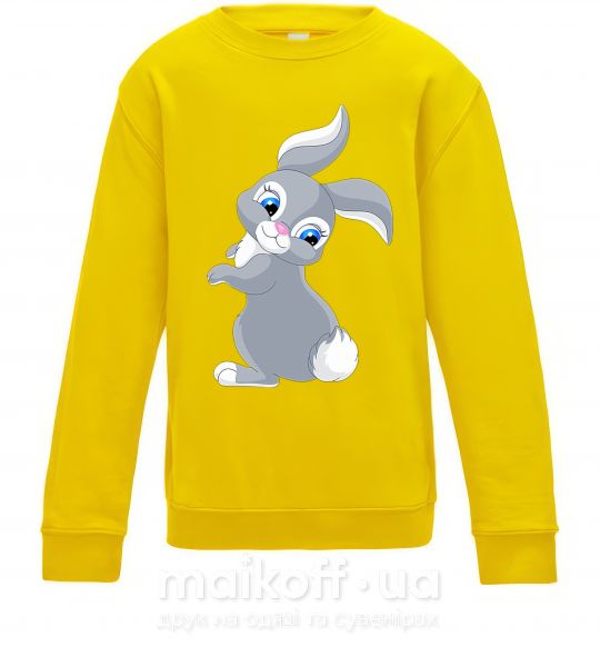 Детский Свитшот Кролик с хвостиком Солнечно желтый фото