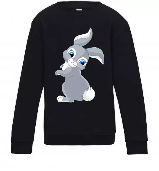 Детский Свитшот Кролик з хвостиком Черный фото