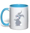 Чашка с цветной ручкой Кролик з хвостиком Голубой фото