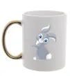Чашка с цветной ручкой Кролик з хвостиком Золото фото
