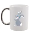 Чашка с цветной ручкой Кролик з хвостиком Серебро фото