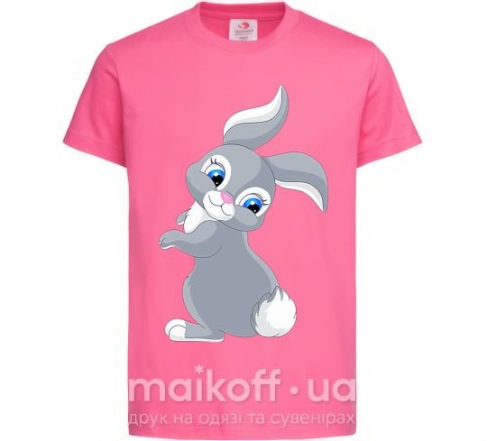 Дитяча футболка Кролик с хвостиком Яскраво-рожевий фото