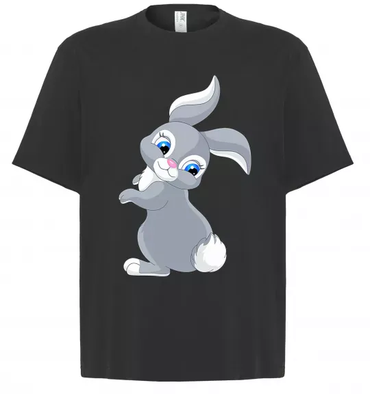 Футболка Оверсайз Кролик з хвостиком Черный фото