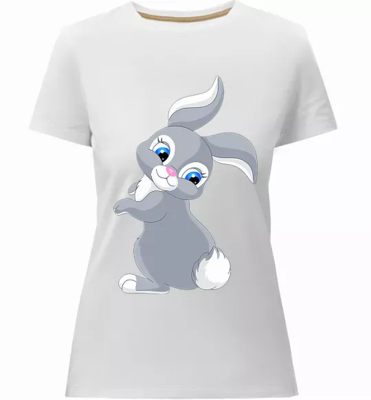 Жіноча преміум футболка Кролик з хвостиком Білий фото
