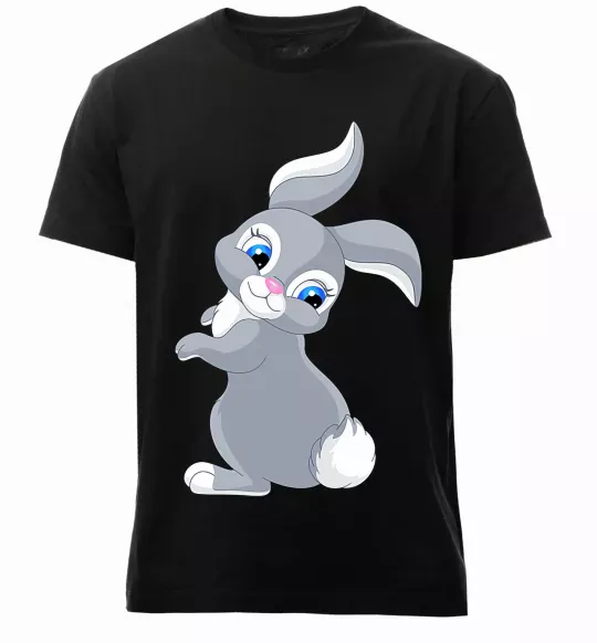 Мужская премиум футболка Кролик з хвостиком Черный фото