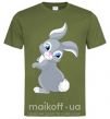 Мужская футболка Кролик с хвостиком Оливковый фото