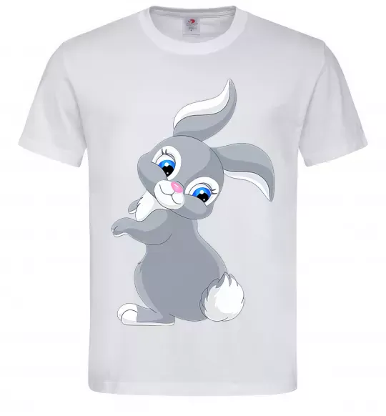 Мужская футболка Кролик з хвостиком Белый фото