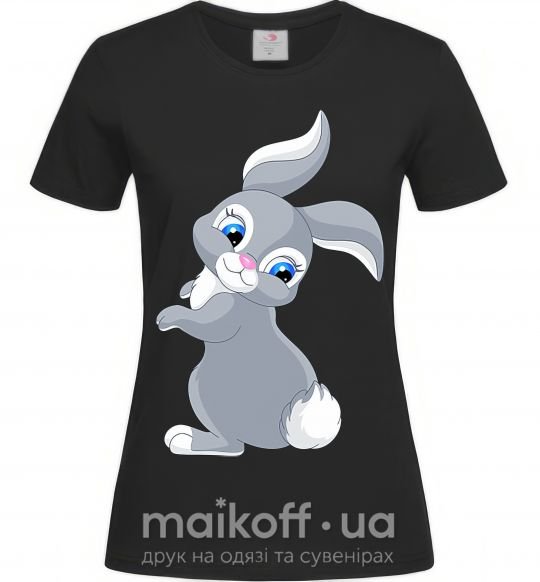 Жіноча футболка Кролик с хвостиком Чорний фото