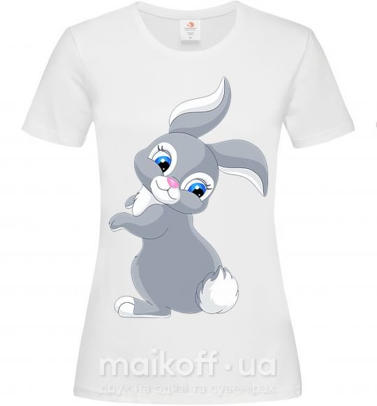 Женская футболка Кролик с хвостиком Белый фото