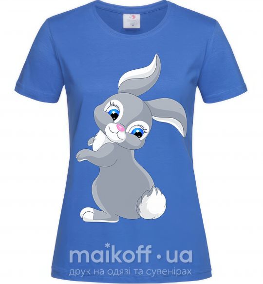 Жіноча футболка Кролик с хвостиком Яскраво-синій фото
