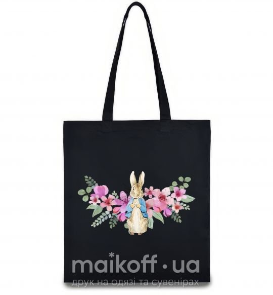 Эко-сумка Кролик в цветах Черный фото