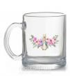 Чашка скляна Кролик в цветах Прозорий фото