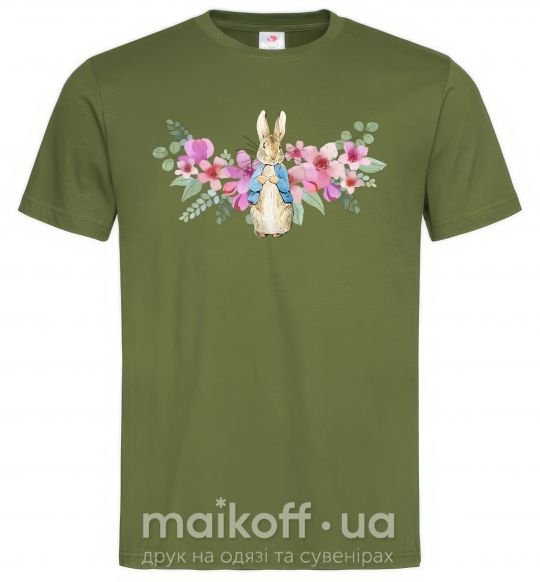 Мужская футболка Кролик в цветах Оливковый фото