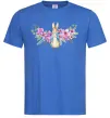 Мужская футболка Кролик в квітах Ярко-синий фото