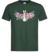Мужская футболка Кролик в квітах Темно-зеленый фото