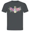 Мужская футболка Кролик в квітах Графит фото