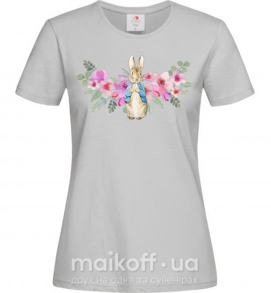 Женская футболка Кролик в цветах Серый фото