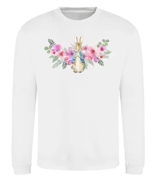 Свитшот Кролик в квітах Белый фото