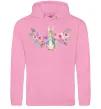Мужская толстовка (худи) Кролик в квітах Розовый фото