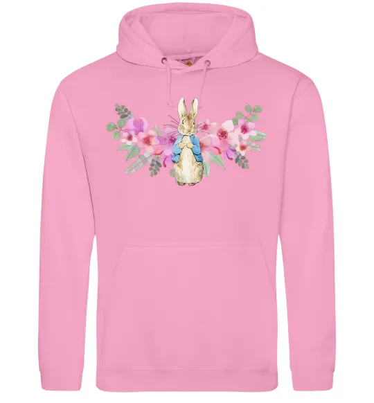 Жіноча толстовка (худі) Кролик в квітах Рожевий фото