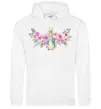Жіноча толстовка (худі) Кролик в квітах Білий фото