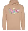 Жіноча толстовка (худі) Кролик в квітах Пісочний фото