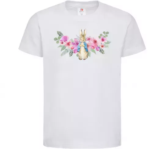 Дитяча футболка Кролик в квітах Білий фото