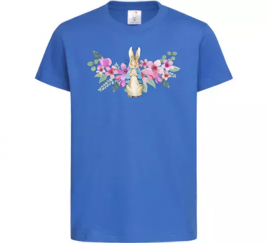 Дитяча футболка Кролик в квітах Яскраво-синій фото