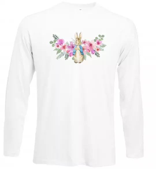 Лонгслив Кролик в квітах Белый фото